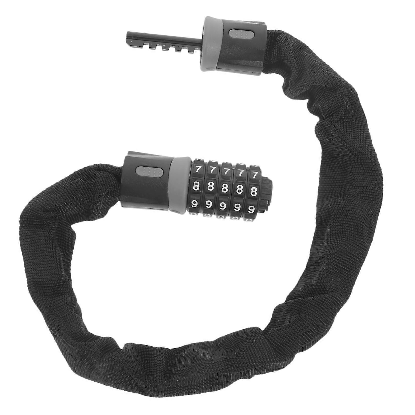 Passwordprotected bicycle chain lock, secure bike lock, durable and wearresistant for bicycles, scooters, and motorcycles.