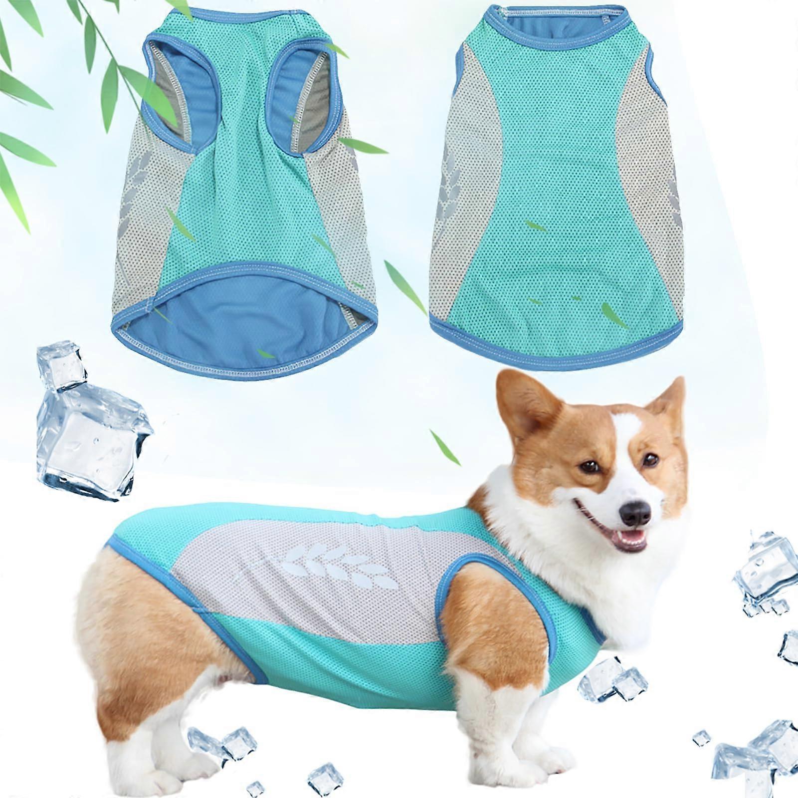Quick - Dry Sun - חולצות קירור להגנה על כלבים | נמתח, נושם וקל משקל לכלבים בינוניים - גדולים ב-SummerGreen-L