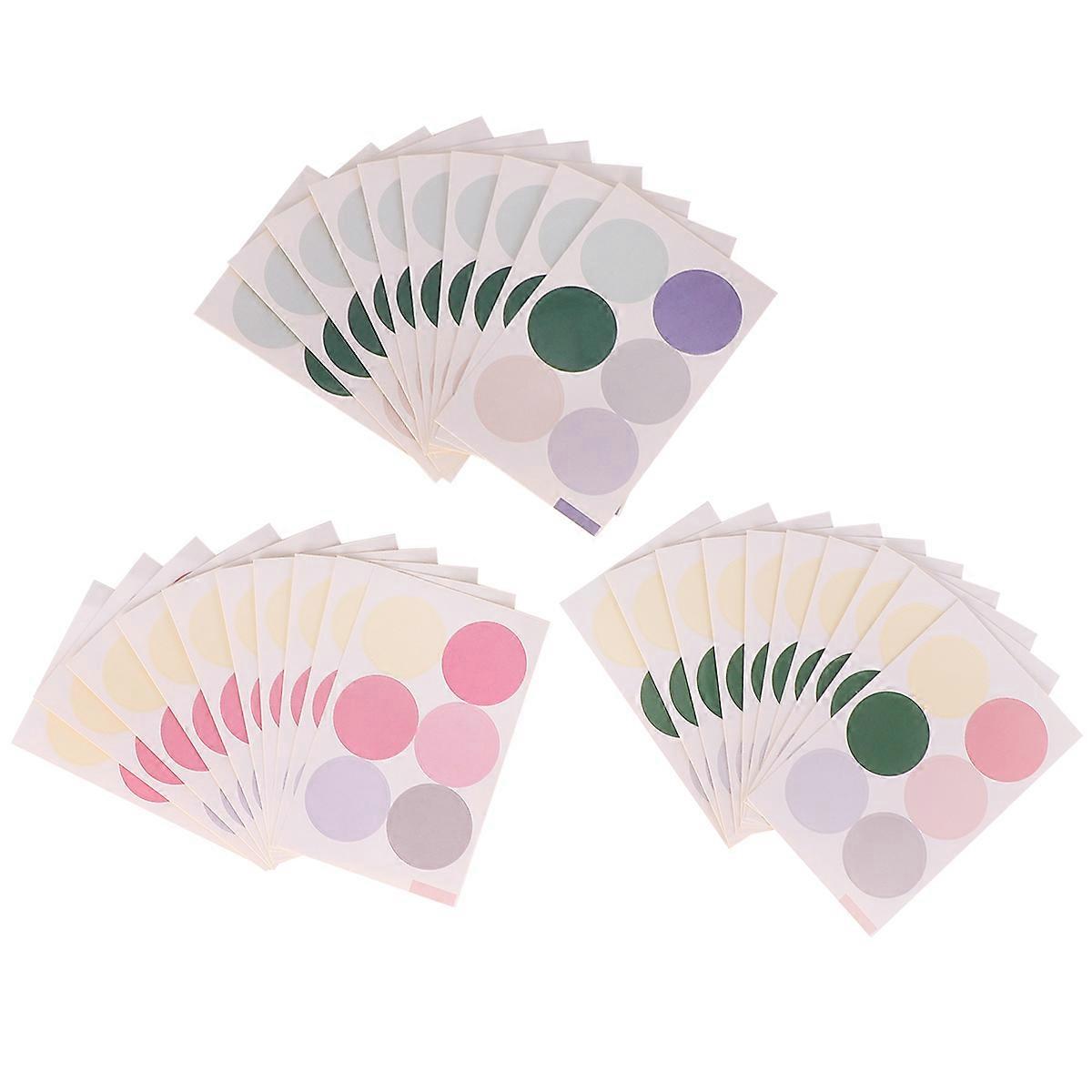 3 Sets of 180 Pcs Assorted Color Round Stickers for Gift Box Sealing DIY Craft Supplies Easy to Use
