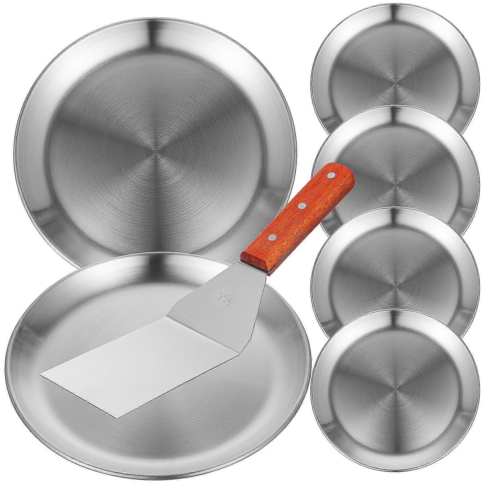 Pizza Baking Pans With Stainless Steel For Cafes 6Pcs