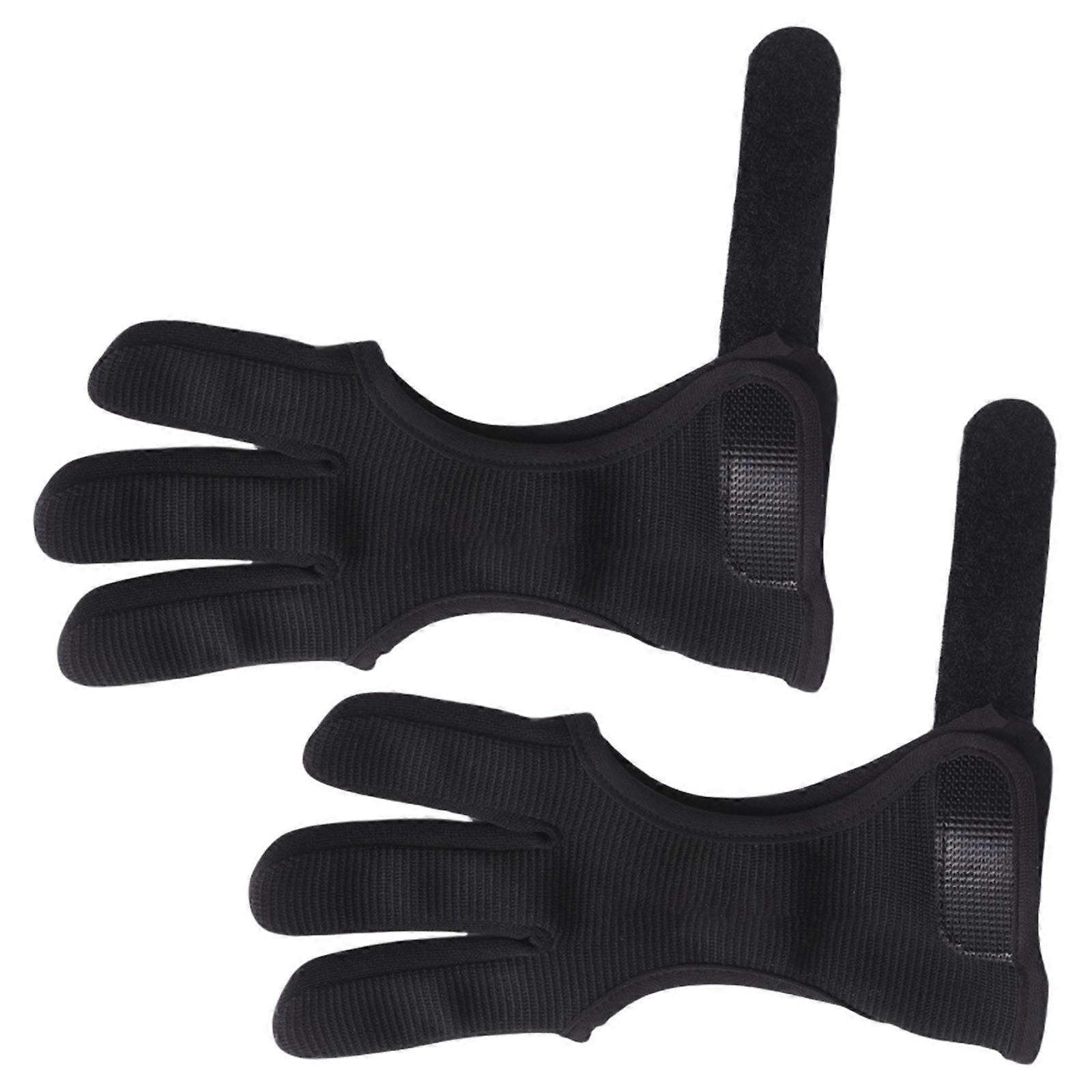 Elastic Toxophily Gloves Three Finger Guards Breathable Three Finger Hunting Gloves For Toxophily Practice Hunting XL