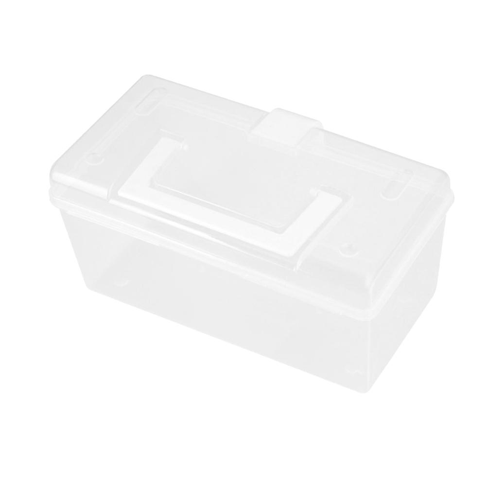 Portable Medicine Box with Buckle Design for Secure Storage Made of PP Material White Small Size Large Capacity