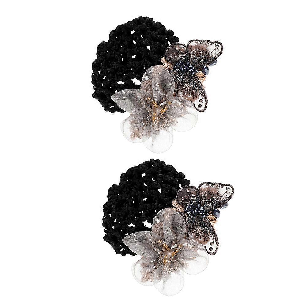Elegant Fabric Hair Net For Buns Proms And Weddings Iron Resistant To Deformation 2Pcs