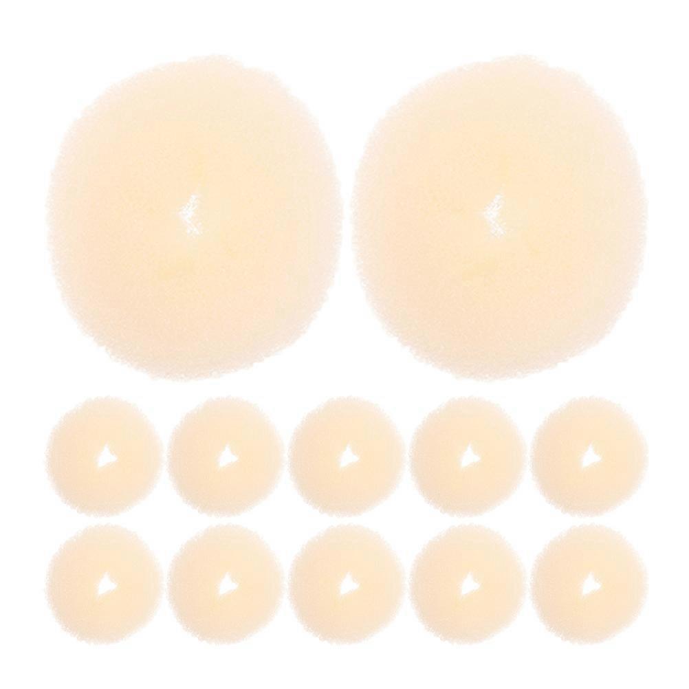 The **12 Pcs Donut Bun Hair Maker (Small, Beige)** is a set of hair styling tools designed to help you create perfect donut shaped buns quickly and