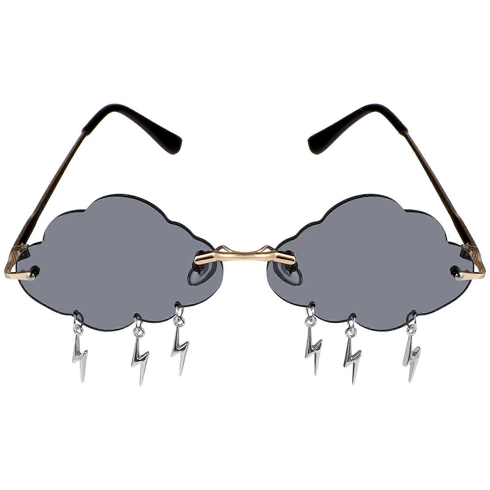 Fancy Metal Frame Sunglasses with AC Lens for Wearing in Grey One Pair