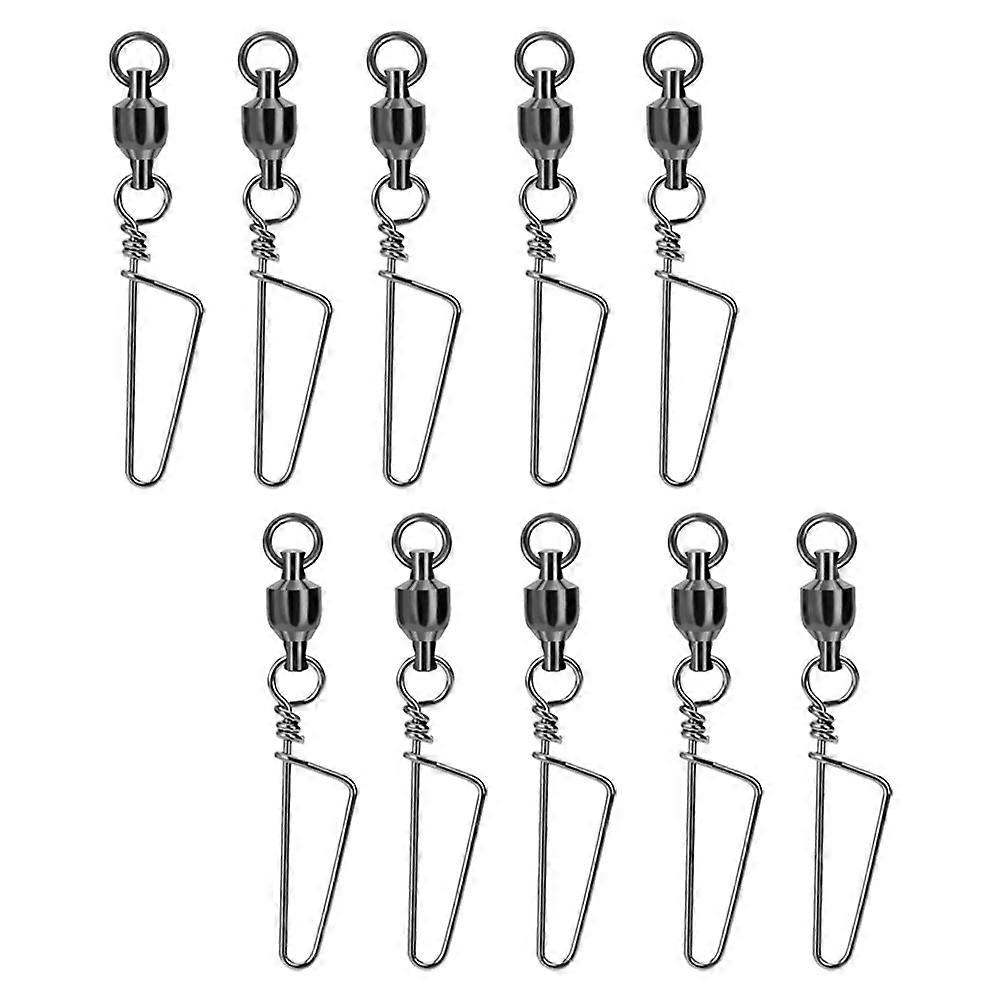 10pcs Ball Bearing Swivels Fishing Snap Connectors Corrosion Resistant Smooth Surface for Saltwater Freshwater
