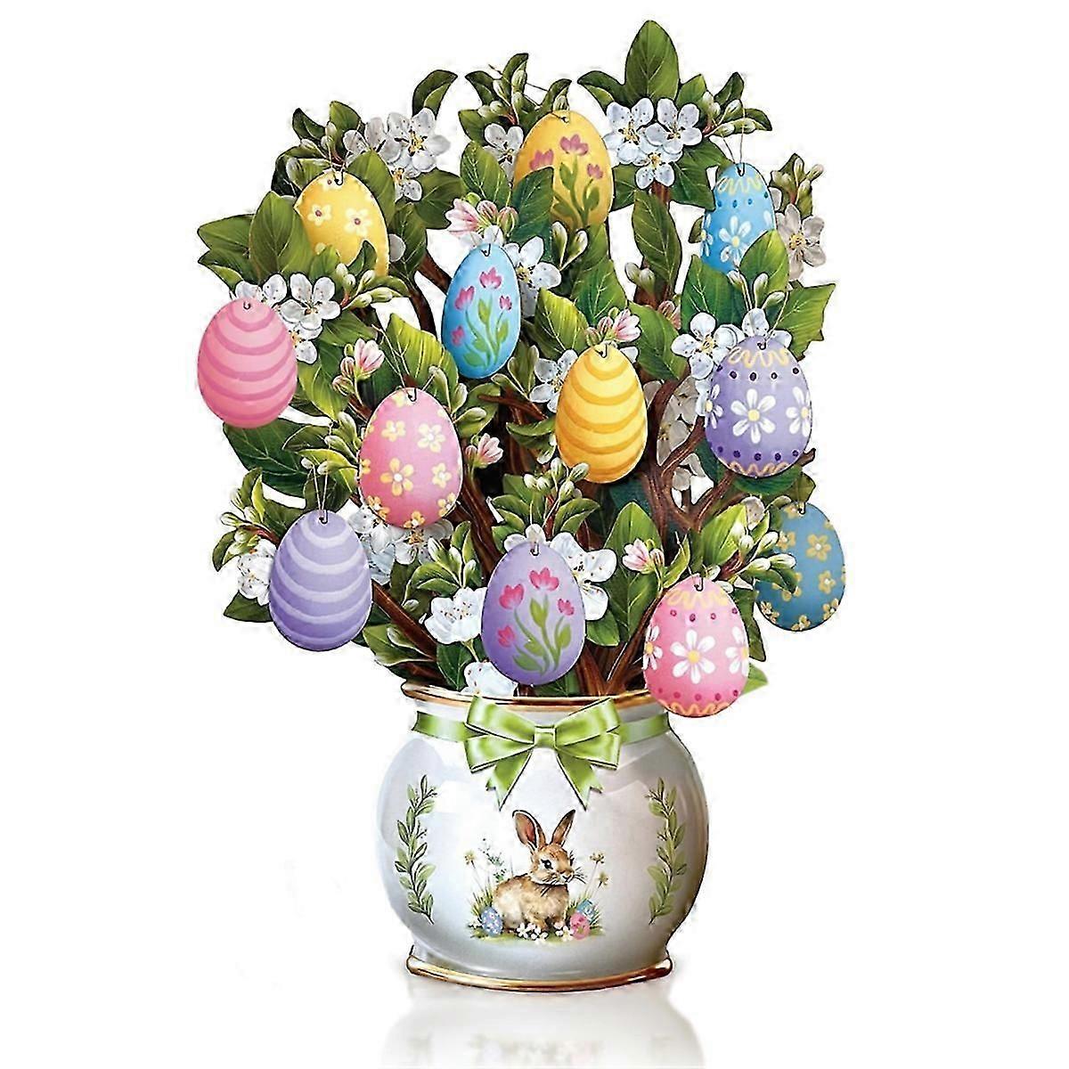 Paper Pop-Up Cards, Easter Egg Tree, Life Sized Forever Flower Bouquet 3D Popup Greeting Cards with