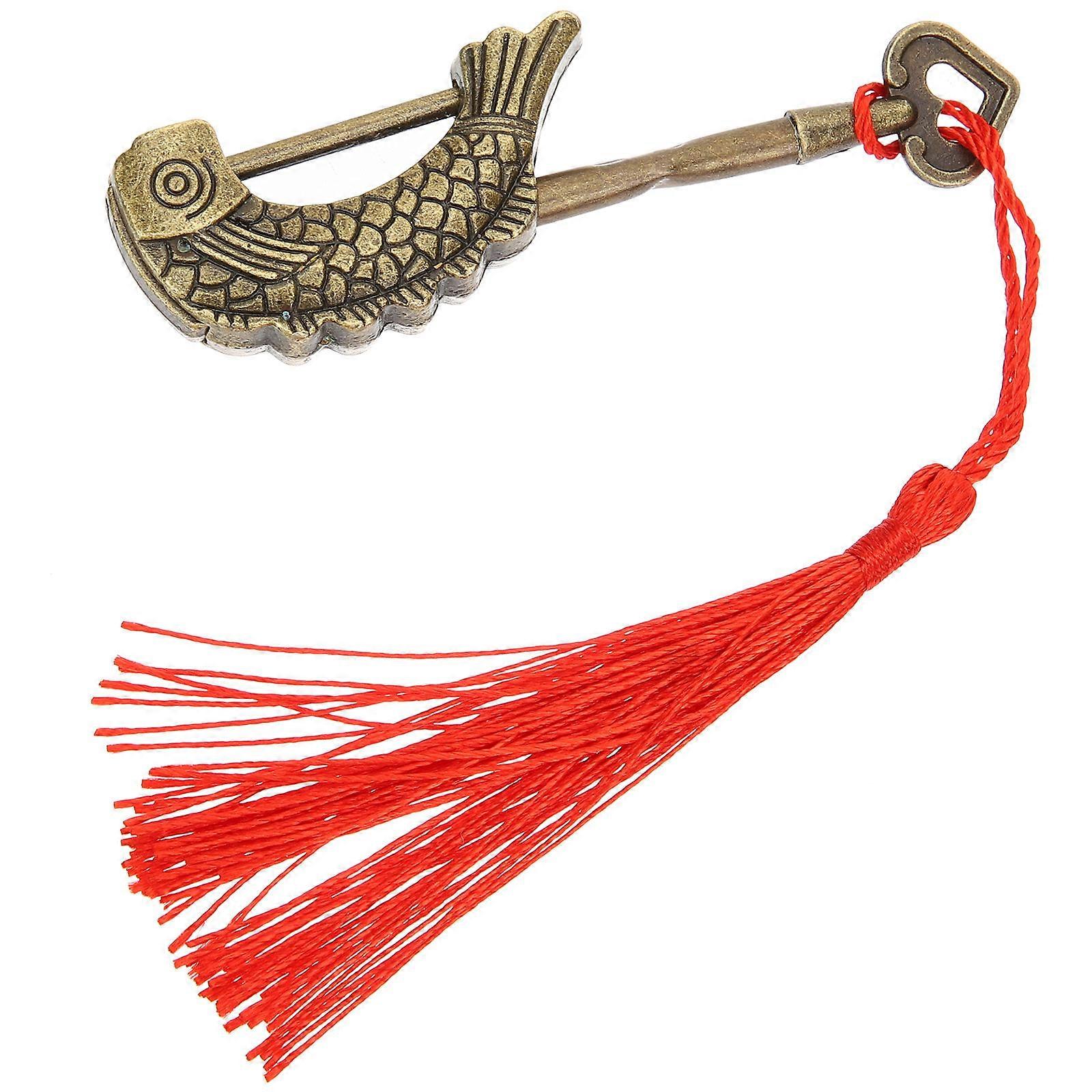 Wooden Box Lock with Key for Home Made of Zinc Alloy Multi Color Compact Size