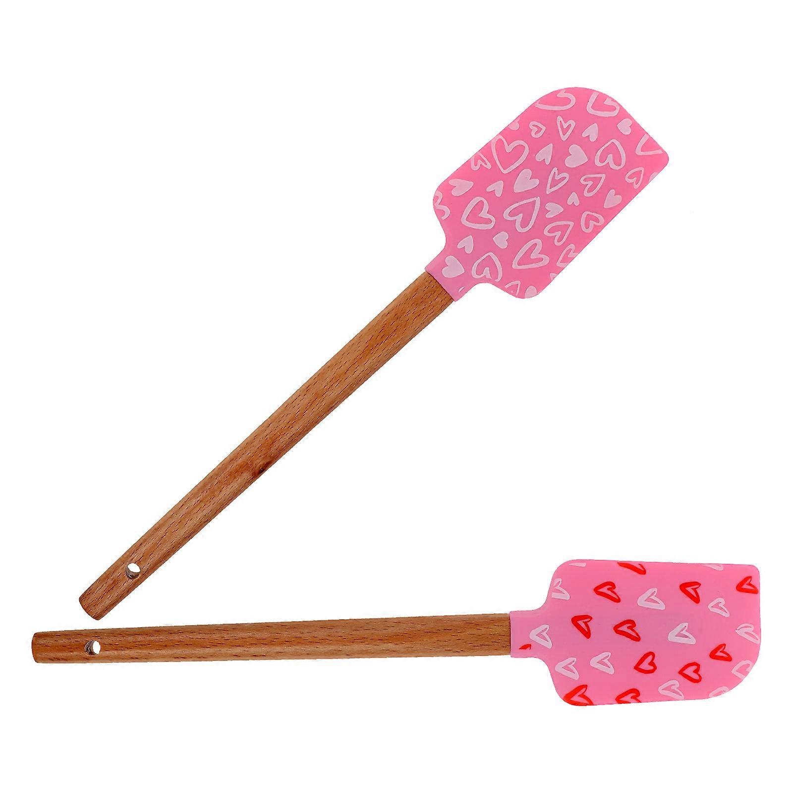 2pcs Assorted Color Silicone Spatulas for Cake Decorating Lightweight Baking Tools