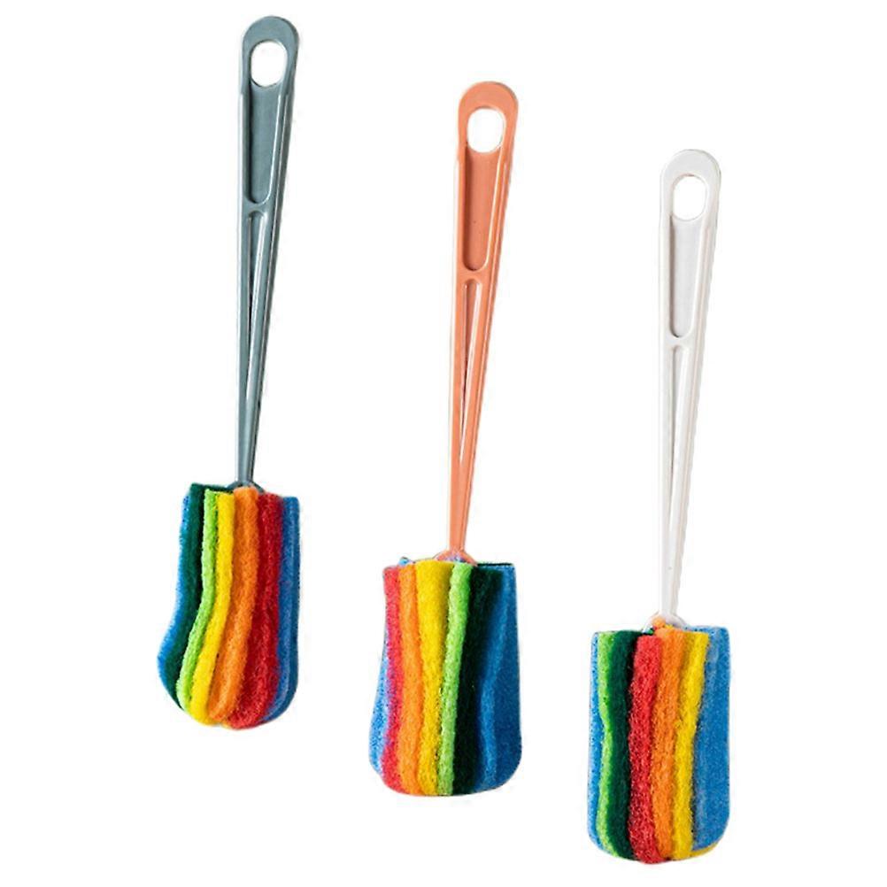 3pcs Long Handle Cup Brush Cleaner – Durable, Ergonomic Design for Bottles, Mugs, and Glassware – Space Saving and Easy to Use