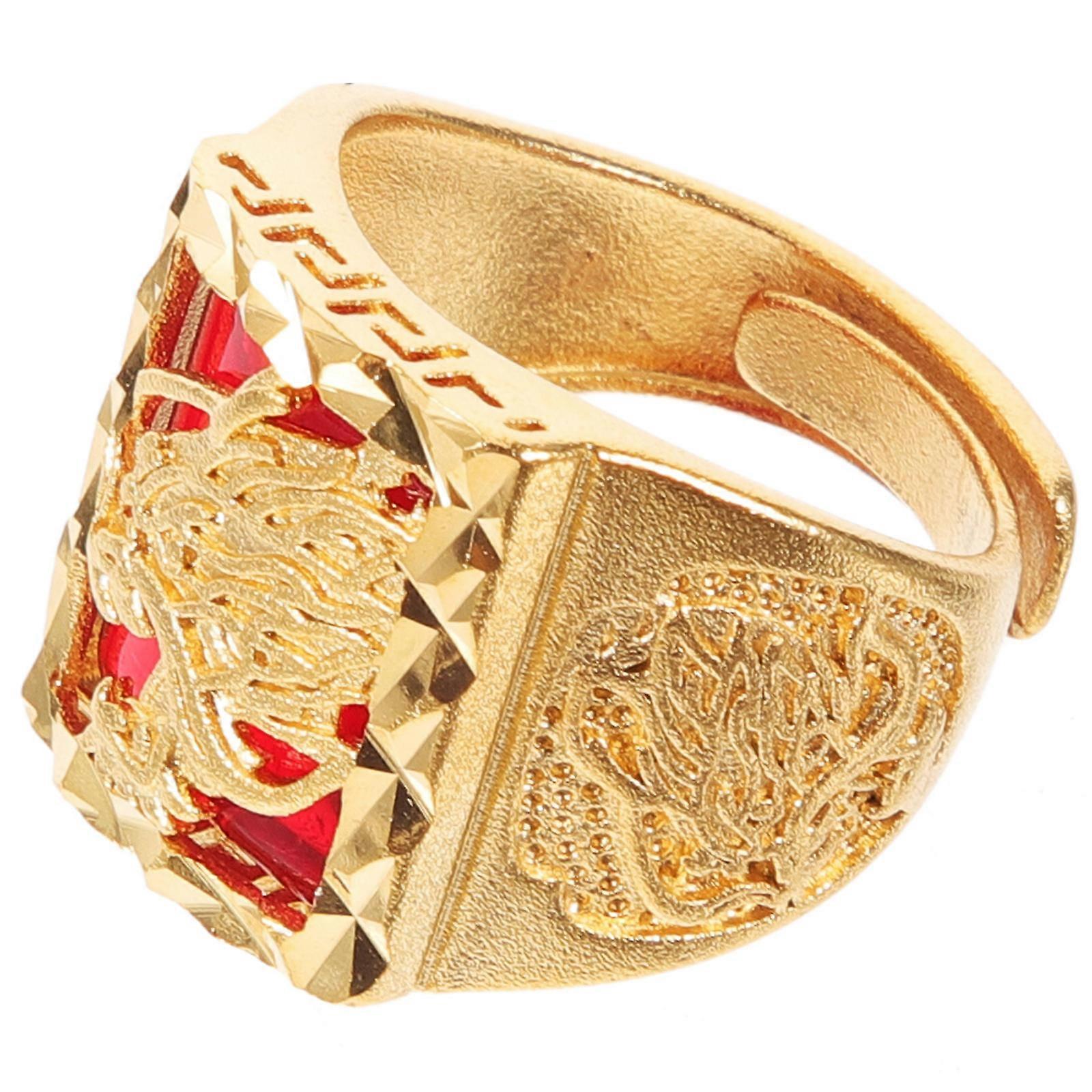 Golden Adjustable Copper Open Ring for Women with Smooth Surface and Polished Edges 0.39 inch