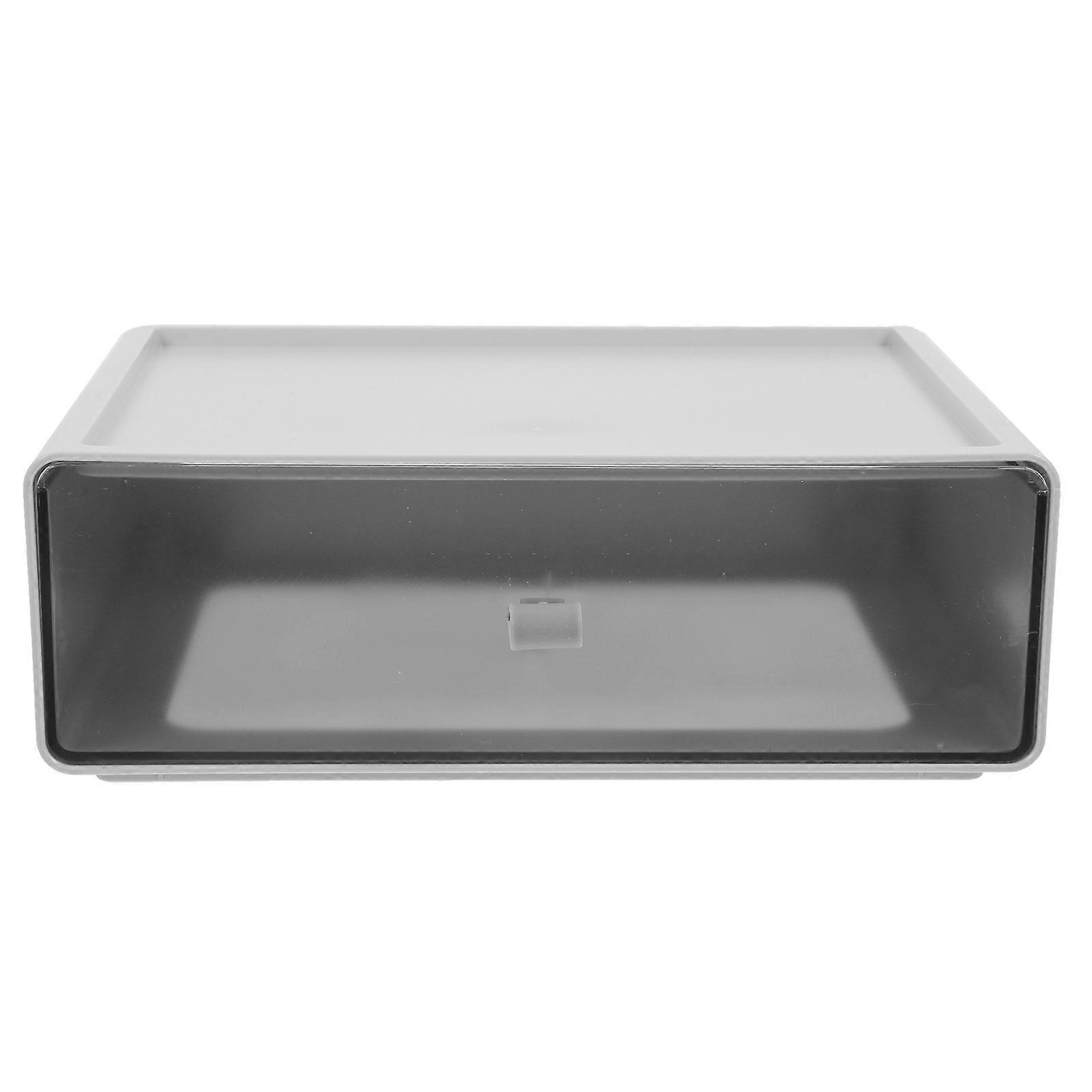 Stackable Multi Function Desk Organizer Storage Box for Cosmetics, Stationery & Bathroom Essentials – Transparent Grey Design for Home and Office Use