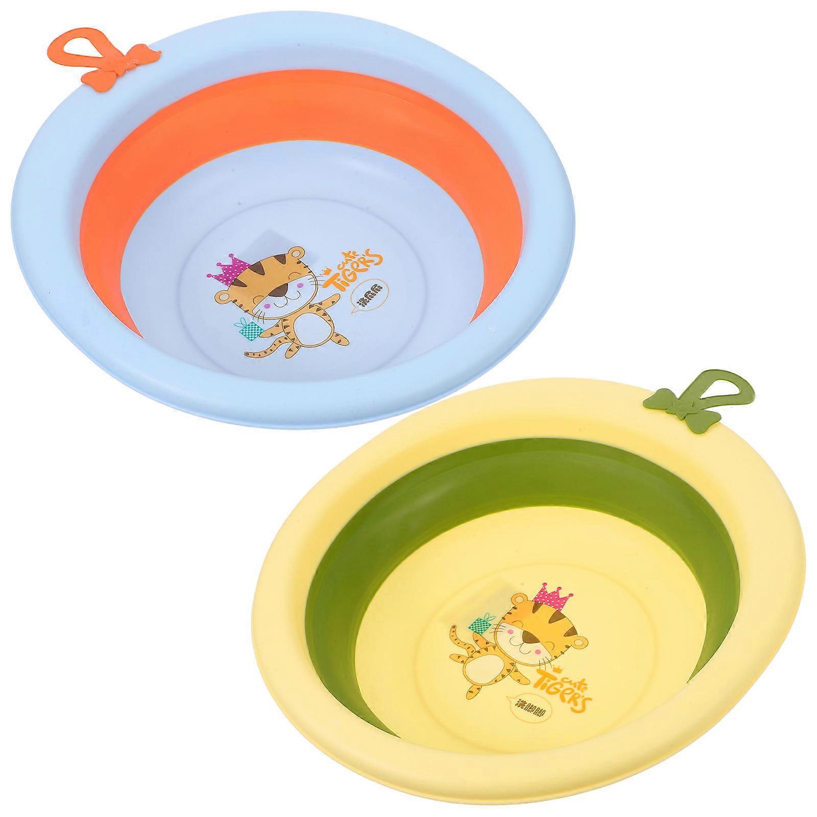 Portable Basin For Baby 2Set Collapsible Washbasins Rectangular Shape Ideal For Washing Face And Feet