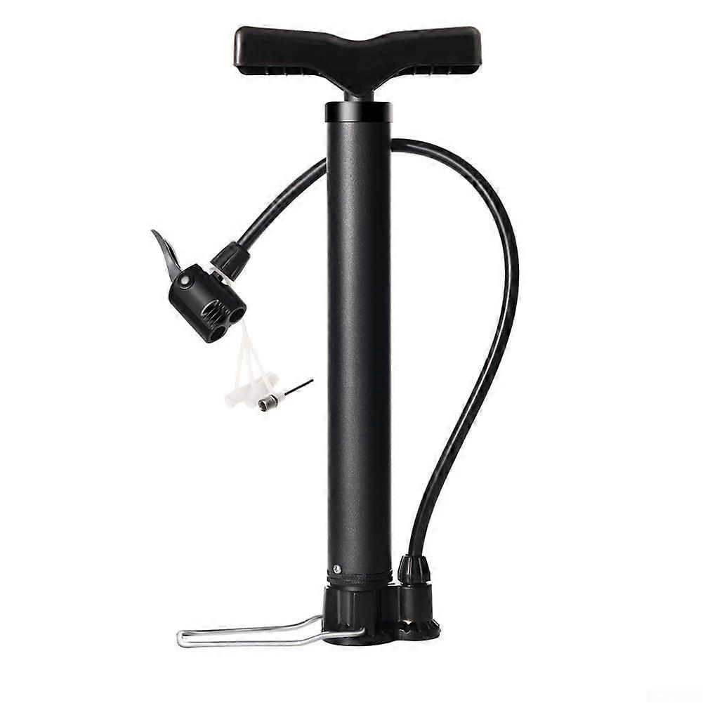 pressure pump for bicycles and motorcycles, 130 PSI capacity, ergonomic design with pressure gauge for precise inflation.