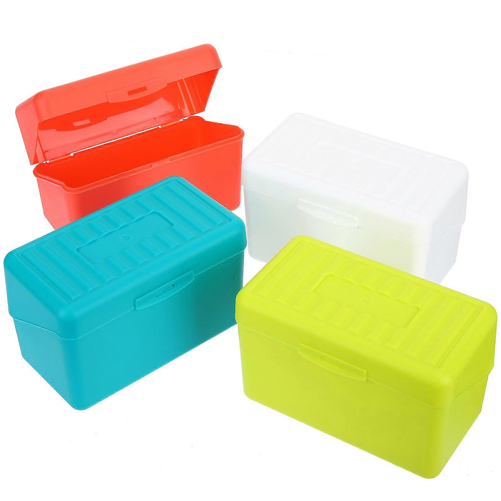 Assorted Color Flash Card Organizer For School Use Rectangular Notecard Holder 4Pcs