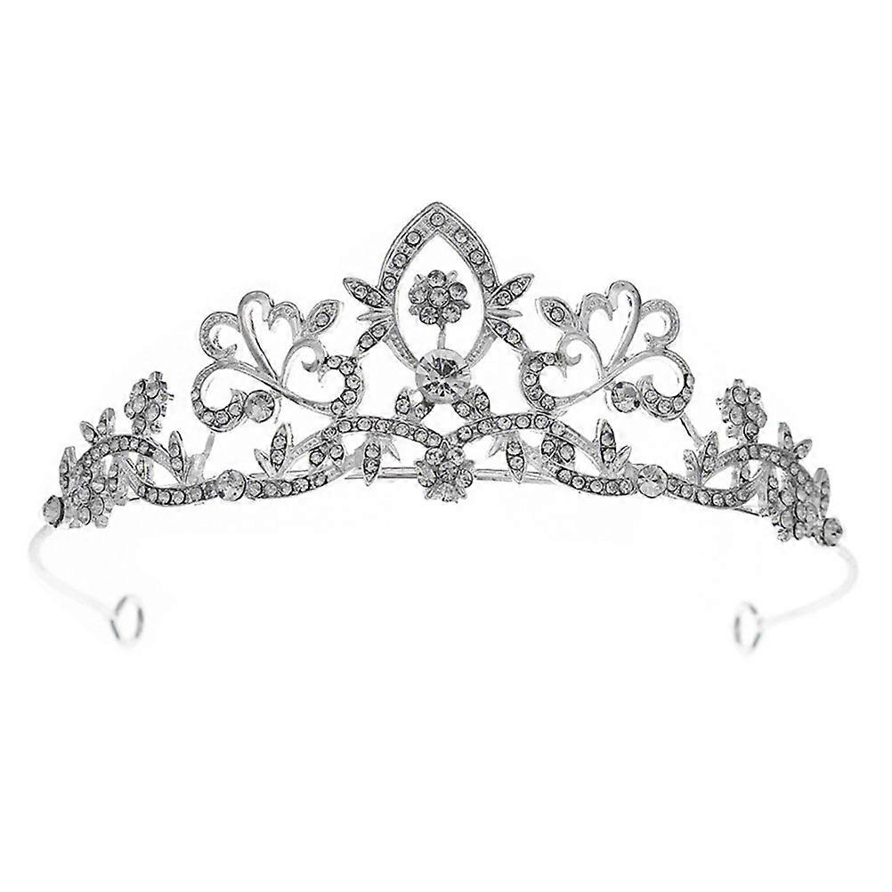 Baroque Bridal Crown Tiara For Girls Ideal For Party And Banquet Events Featuring Elegant Silver Design With 1Set