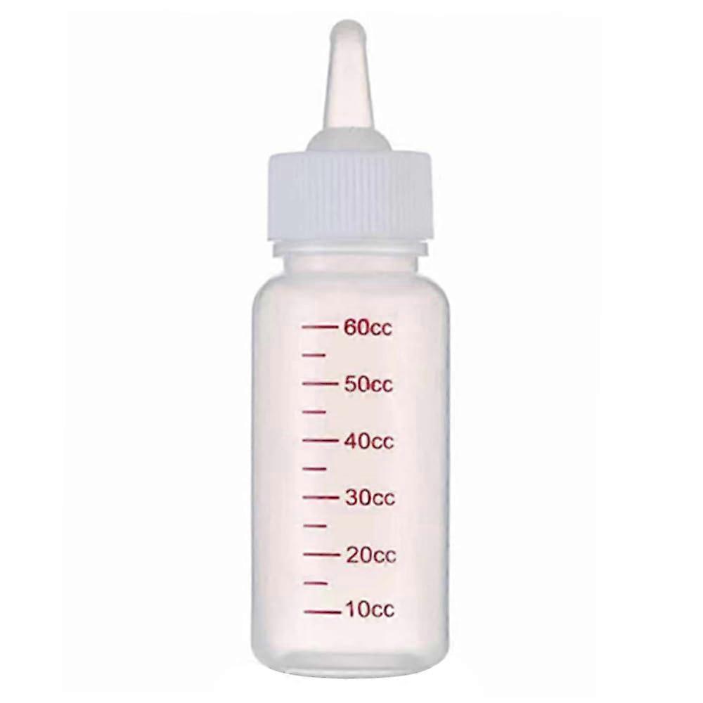 Pet Bottle, Small Animal Bottle with Choking Protection Made of Bionic Silicone (White Basic, 60 ml)