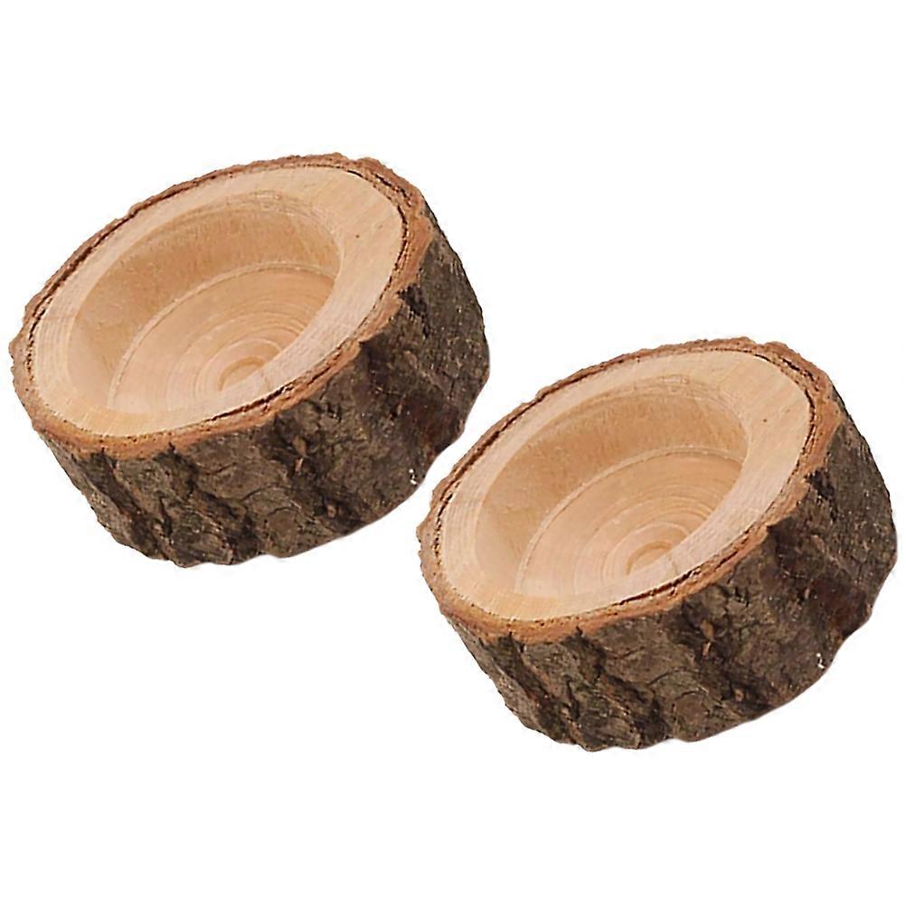 Wooden Votive Tealight Holder for Table Centerpieces and Home Decor Multi Color 2 Pieces