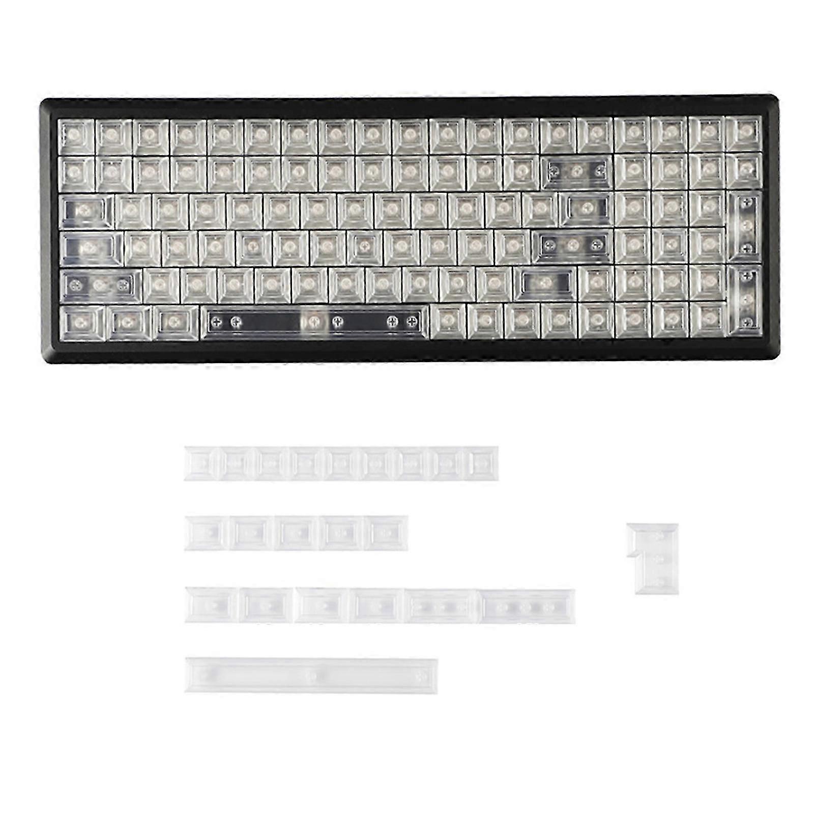 122PCS Keycaps Minimalist Translucent Blank Keycap DSA height Set For Mechanical