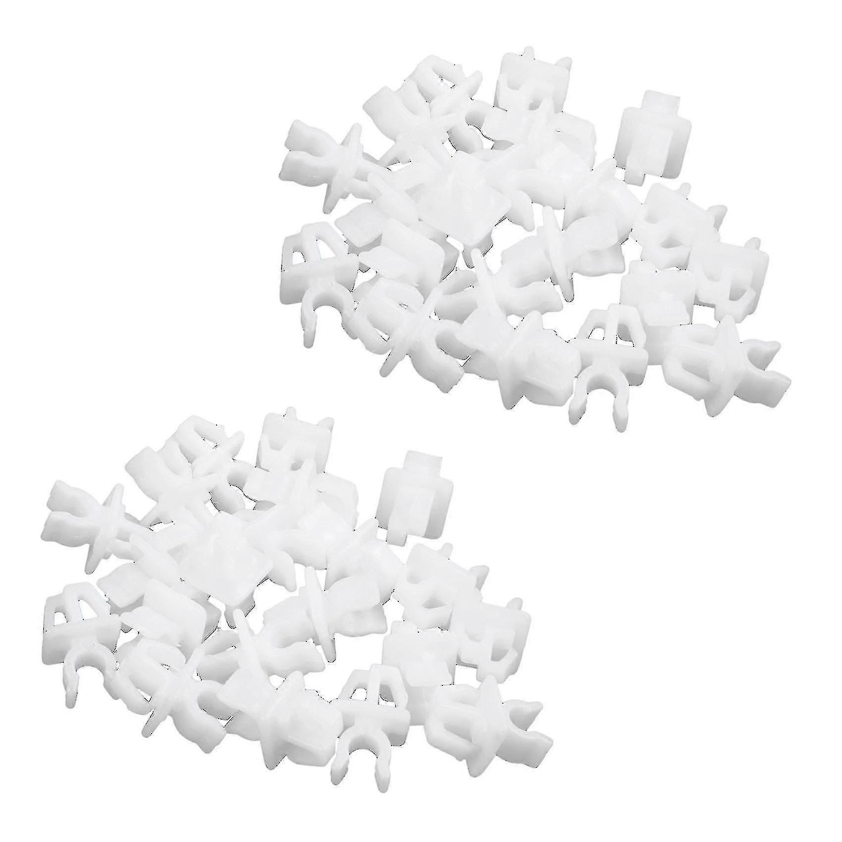 20pcs Car Hood Prop Rod Support Clips White Plastic