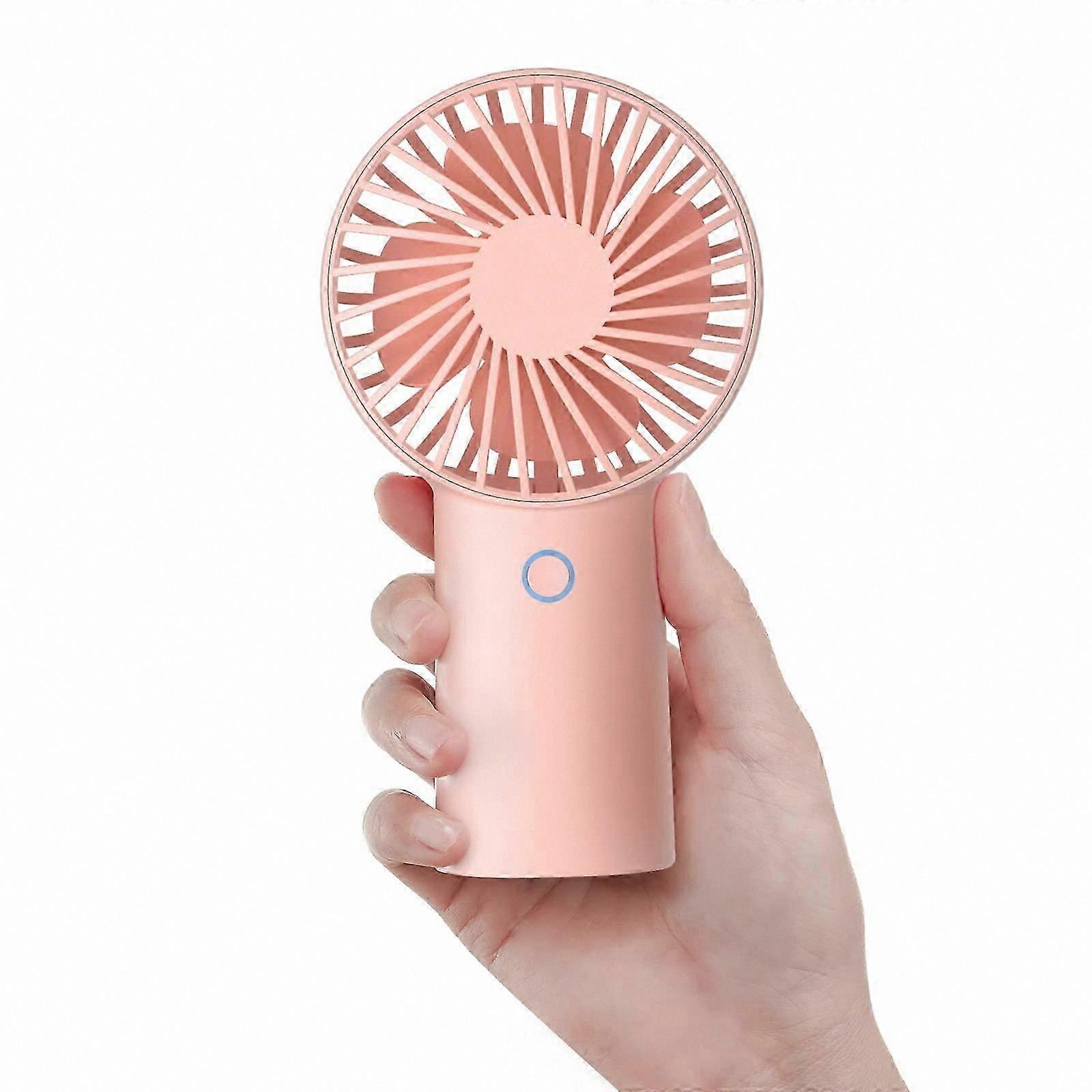 Portable USB Rechargeable Fan with 4000mAh Battery, 3 Speed Settings, Compact Design for Home and Travel (Pink)
