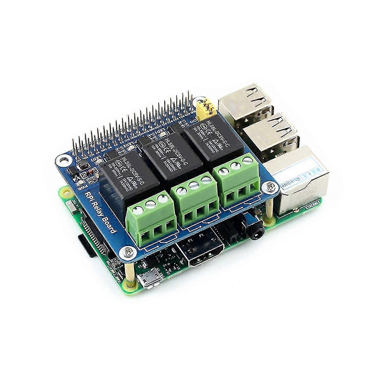 Three-channel Relay Expansion Board, Compatible with 4B/3B/3B+/Nano, Optocoupler Isolation with Indicator Lights