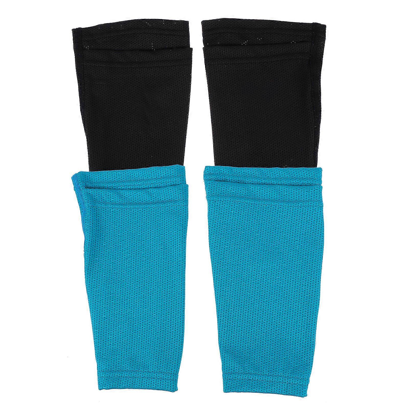 2 Pairs Breathable Sports Leg Sleeves with Shin Pad Pocket for Football, Basketball, Running, Hiking Unisex Protective Gear