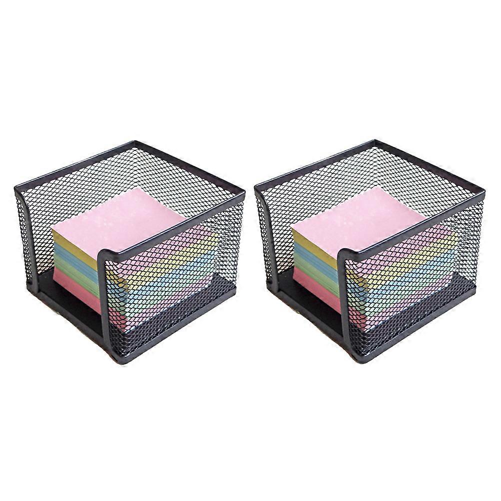 Note Pad Holder Wire Mesh Desktop Note Dispenser Home Use Black for Easy Access 2Pcs