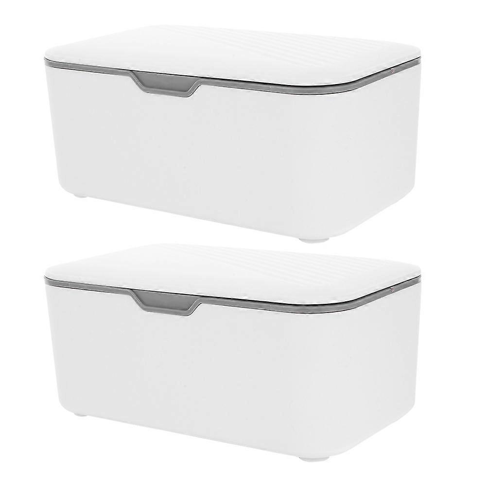 Wipe Dispenser Grey 2Pcs Storage Boxes for Baby Wipe Holder Refillable Use