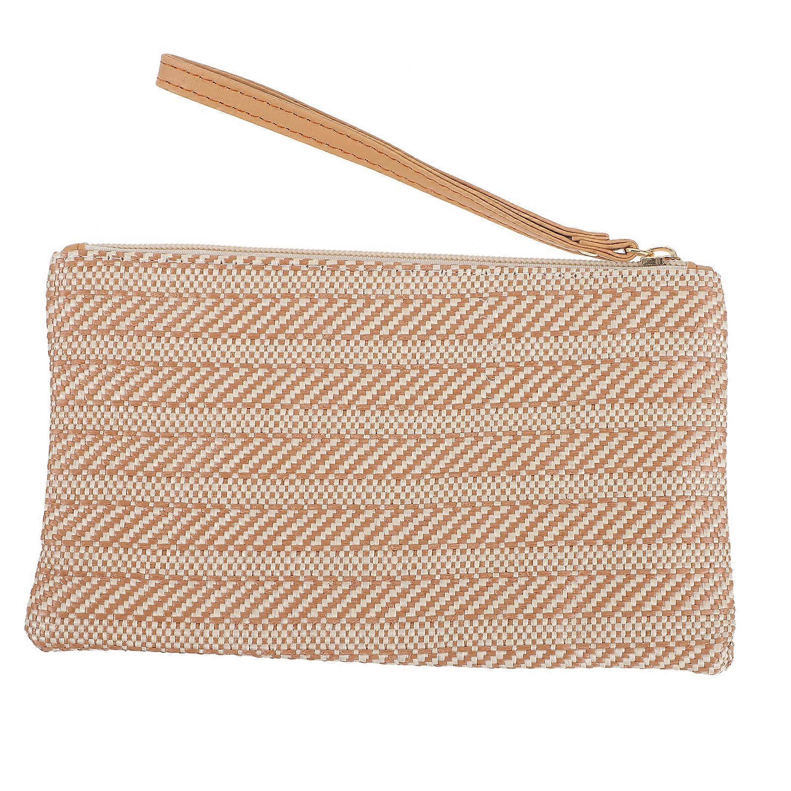 Women's Straw Wallet with Zipper Closure   Compact Coin Purse & Clutch with Wristlet for Summer, Travel & Everyday Use   Holds ID, Cards, Keys & Cash