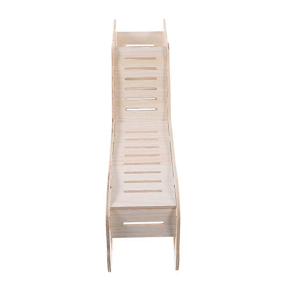 Wooden Hamster Ladder Hideout for Pet Use Durable and Strong Beige Color Safe for Small Animals