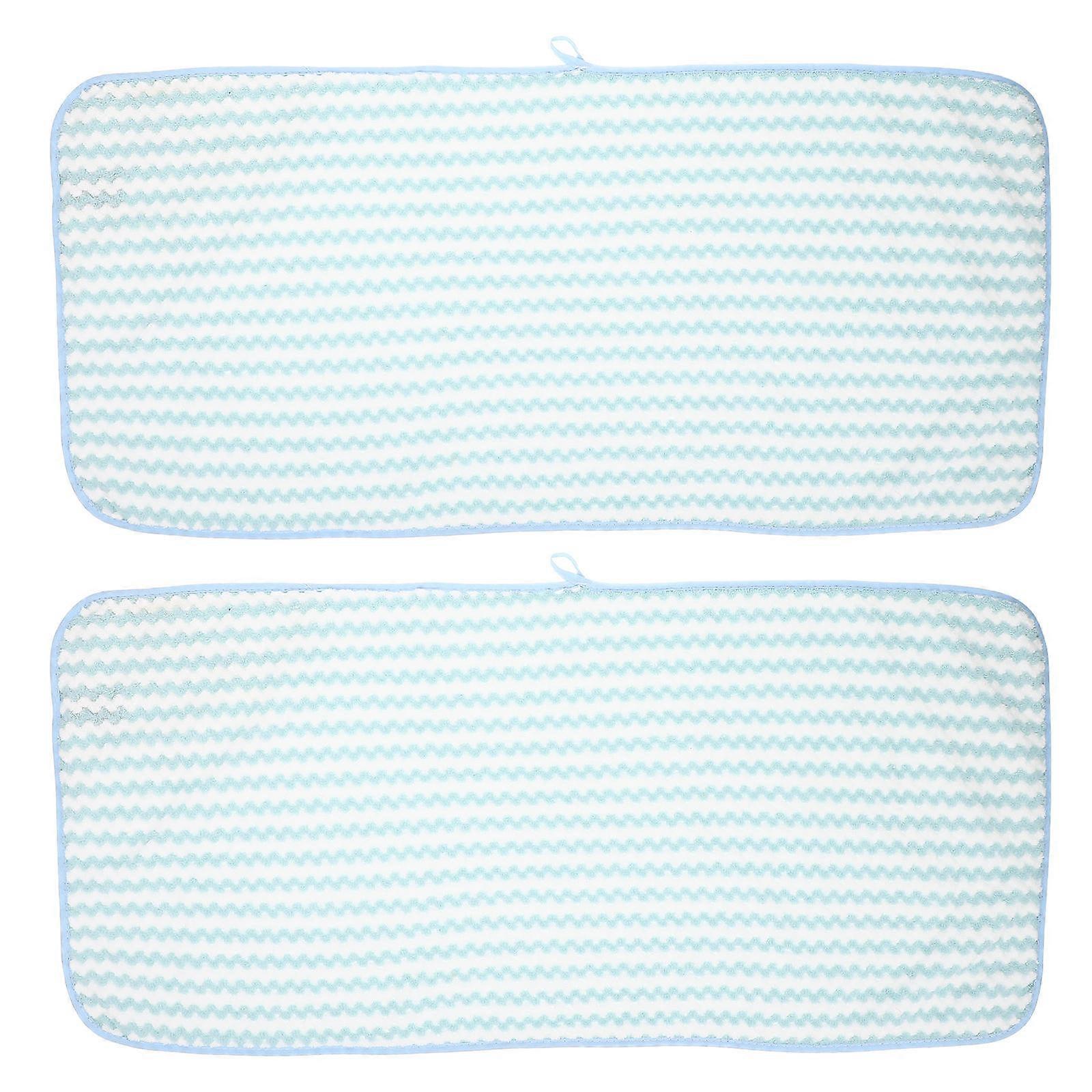 2Pcs Quick Drying Hand Towels Light Green Coral Fleece Perfect For Bathroom Use By Adults
