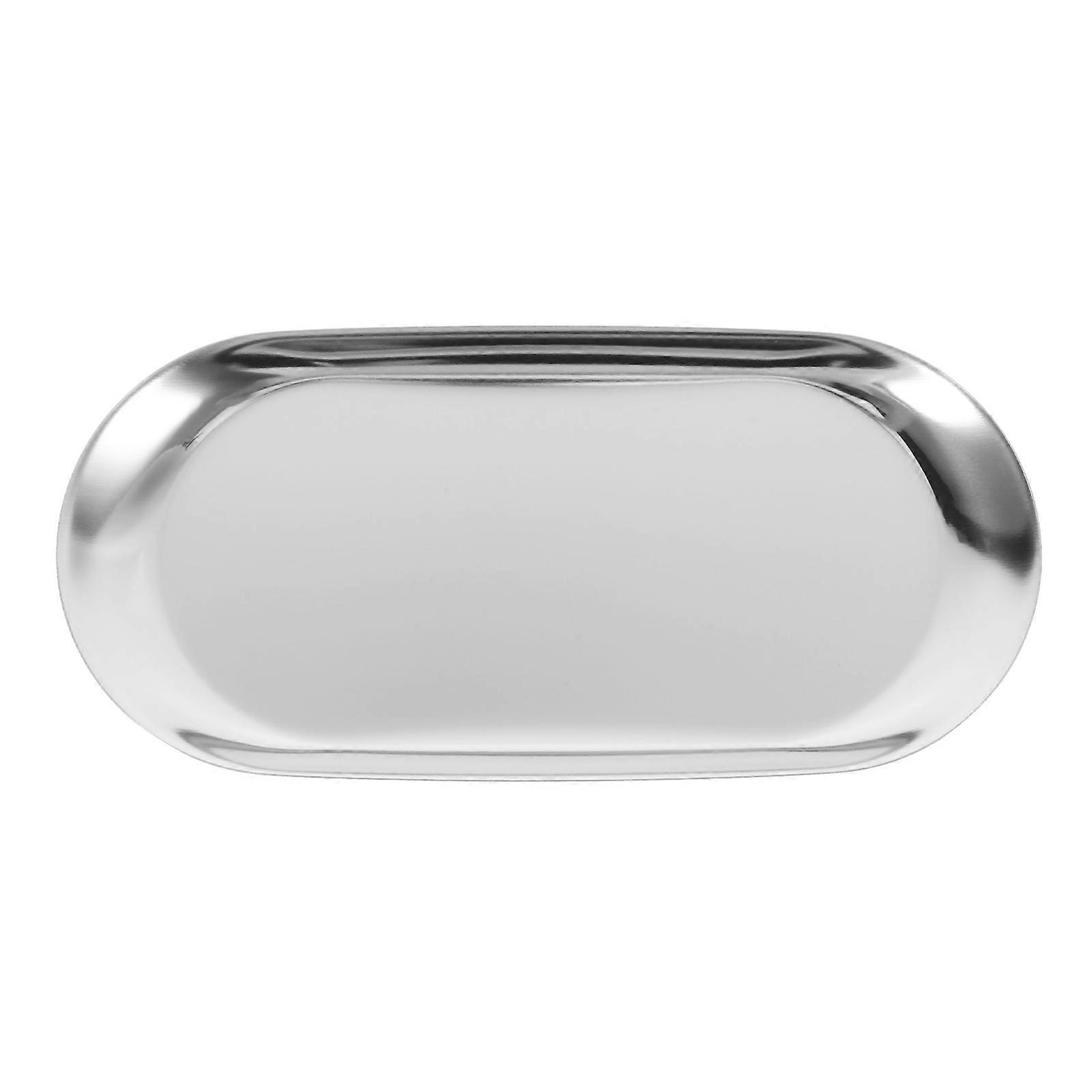 Stainless Steel Tip Tray for Home Use Silver Versatile Serving Tray Compact Size Lightweight Design