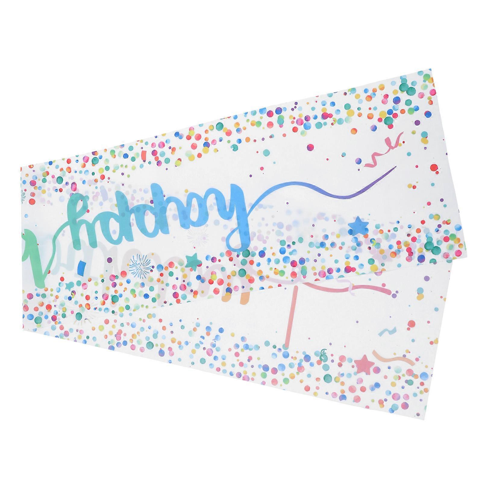 Birthday Table Runner For Holiday Parties Decoration In White Color With Decorative Function 1 Set