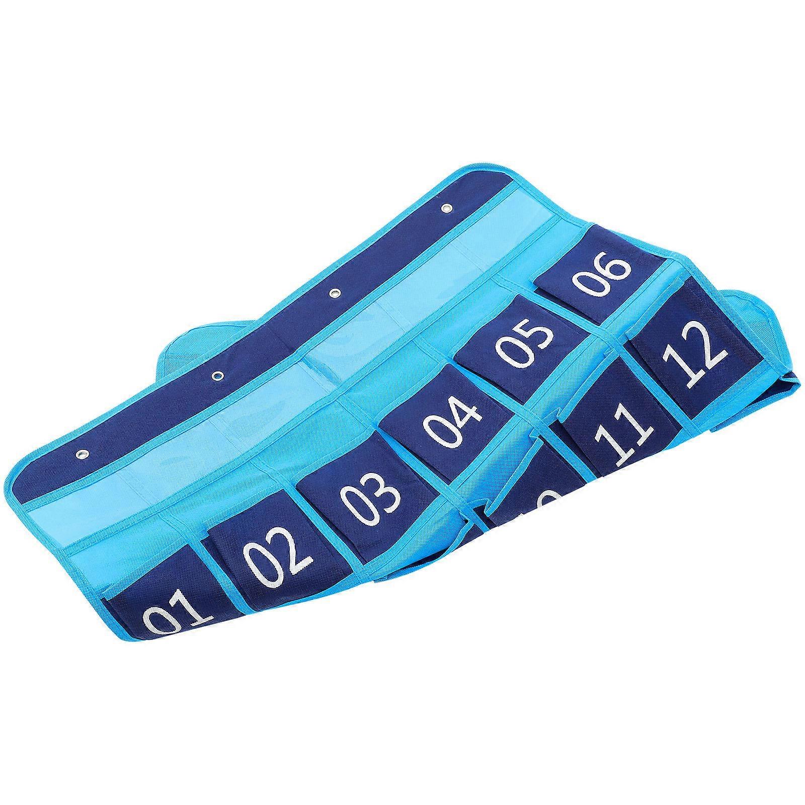 Hanging Pocket Chart Organizer with Phone and Calculator Holder for Classroom or Office Door Wall Storage – Multi Use Hanging Bag