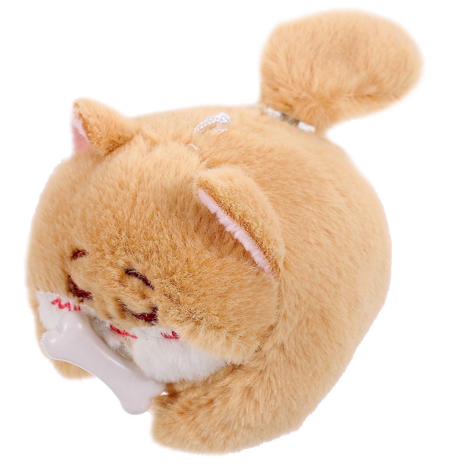 Adorable Light Brown Animalshaped Decorative Plush Doll for Keys Bags Cellphone with Comfortable PP Cotton
