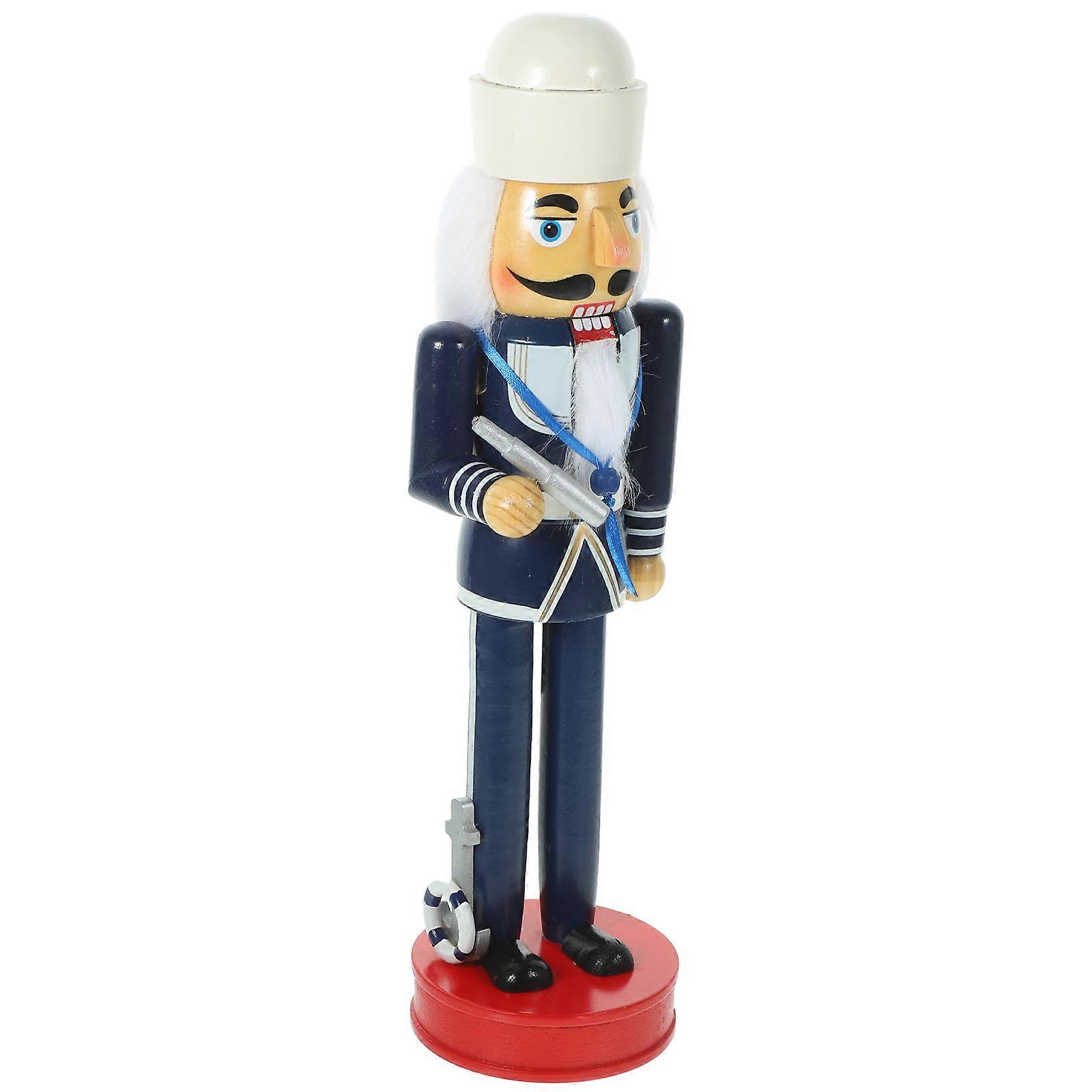 Wood Nutcracker Decoration Multi Color Nutcracker Ornament Holiday Celebrations 1Set