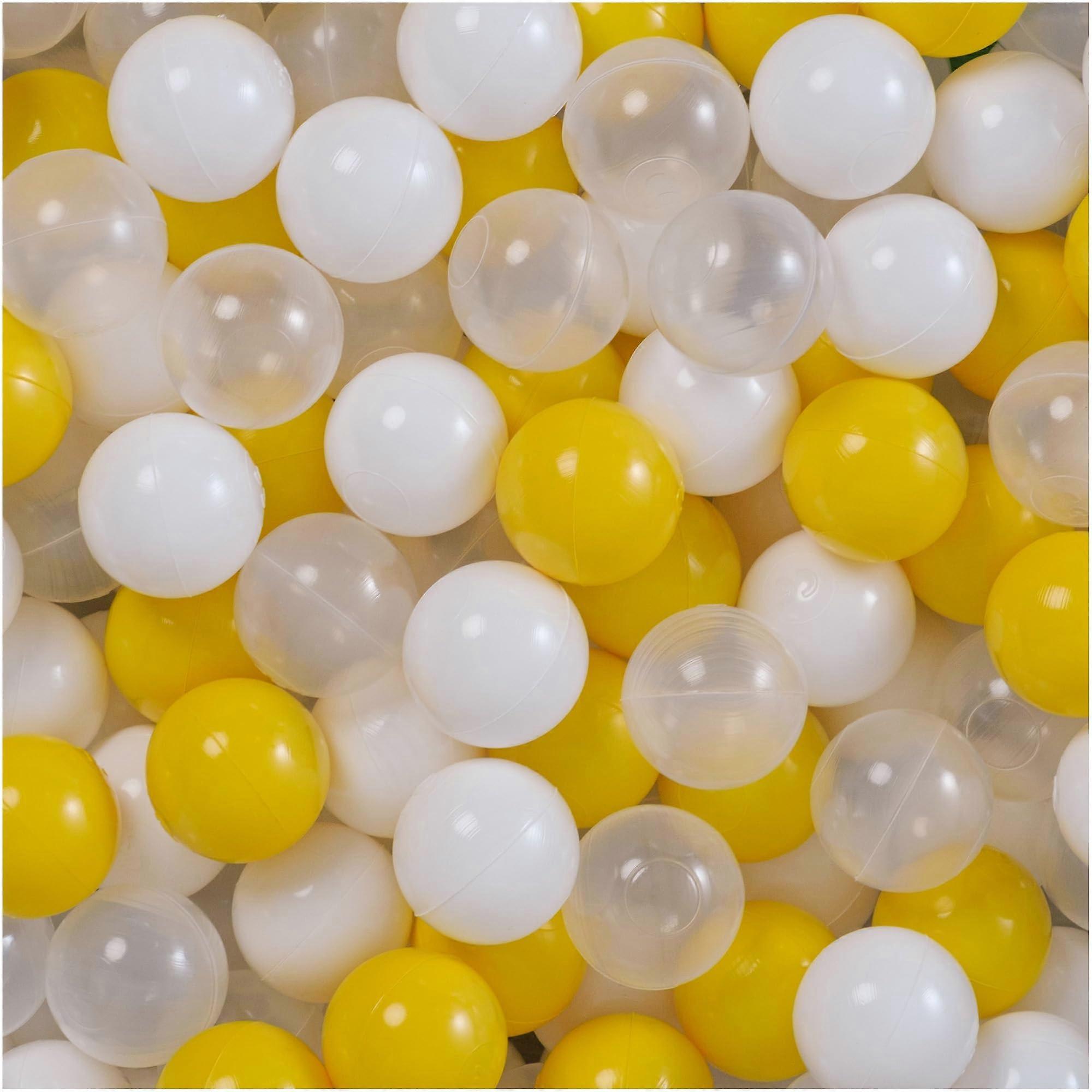 Misioo Dry Poolballen Set van 150 stuks: Wit Transparant Geel
