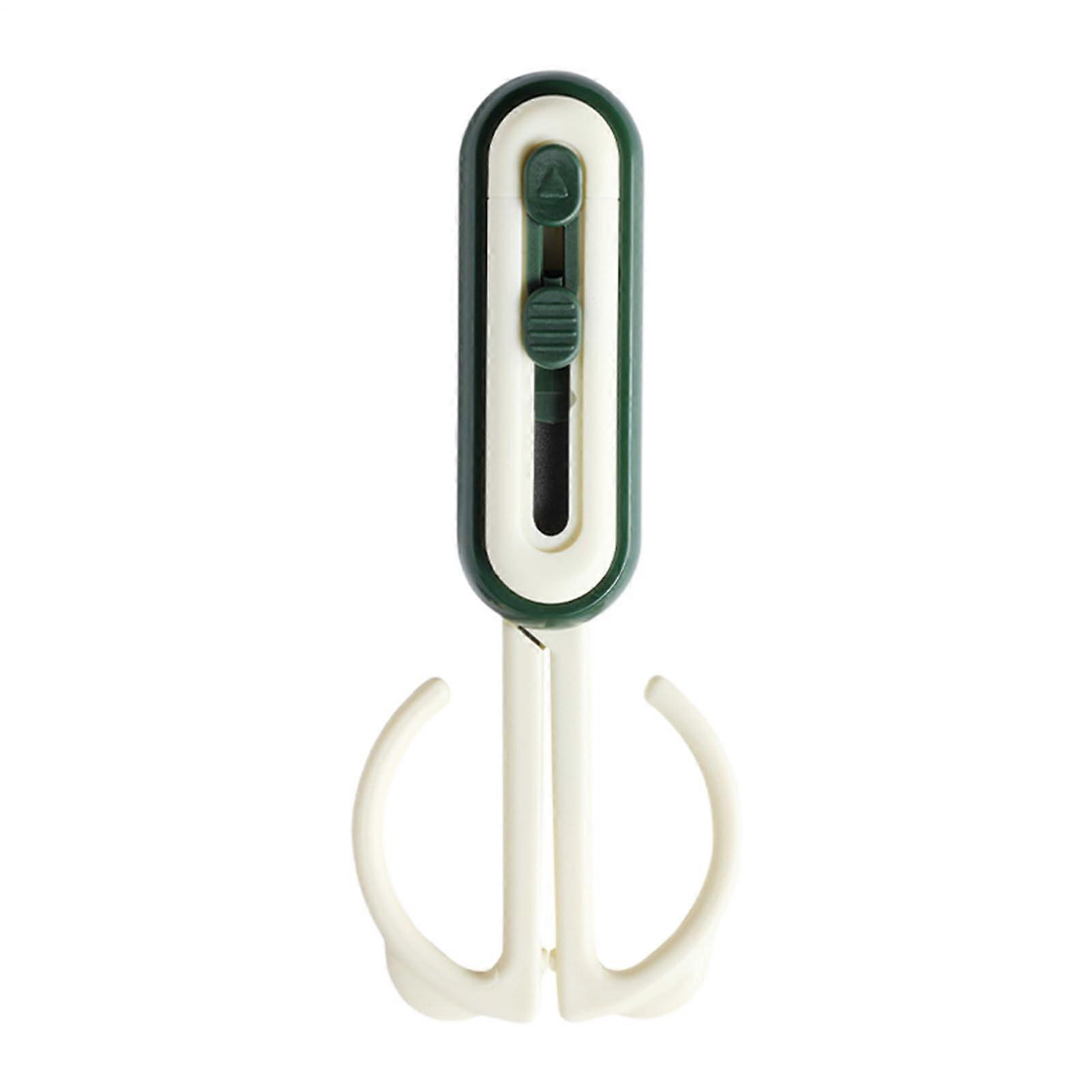 Portable Scissors and Retractable Box Cutter - Ergonomic Lightweight 2 in 1 Utility Tool for Home and Office in Green