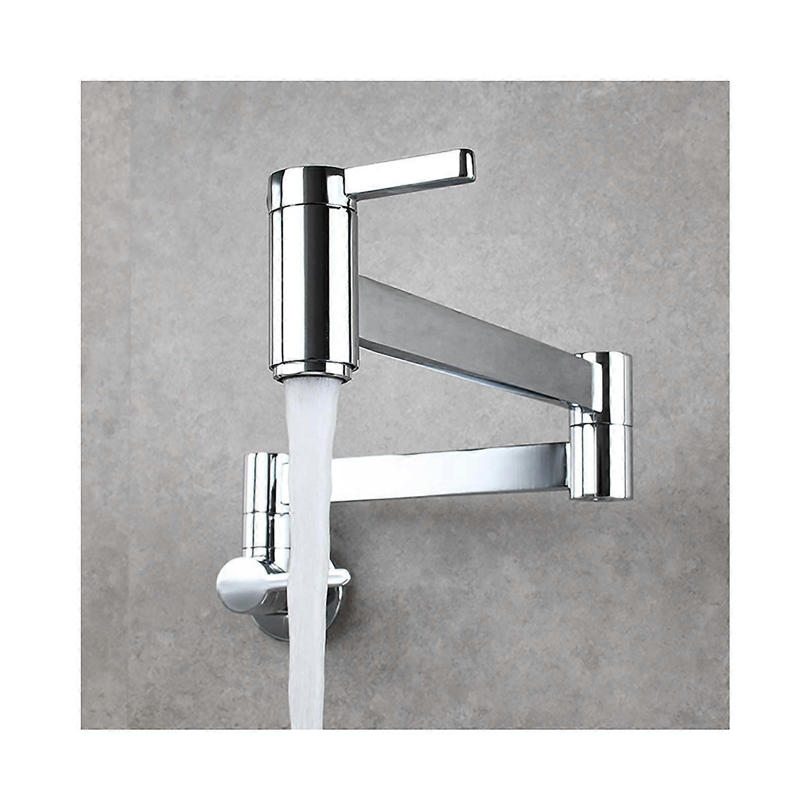 Kitchen sink faucet brass single cold water faucet foldable pot filler faucet with doublejoint swivel arm