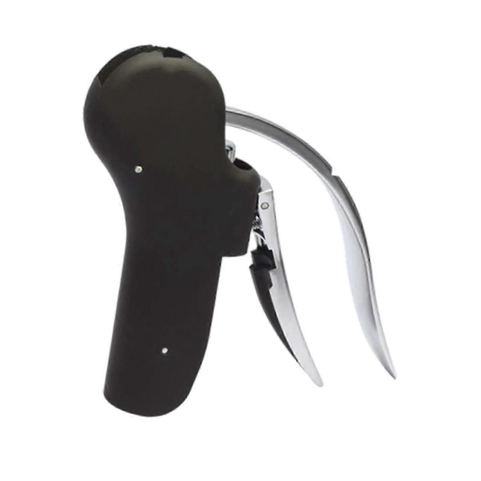 Ergonomic Manual Wine Opener Kitchen Tool for Home Bar and Restaurant Use, Color: Black