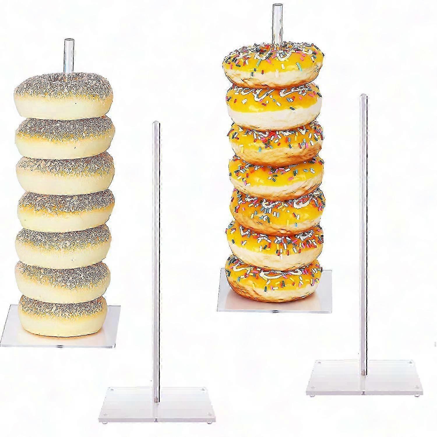 Donut Stand Acryl 4 Stück Set, Clear Bagel Stand, Donut Tower Stand, Desserttisch, Donut Display Stand