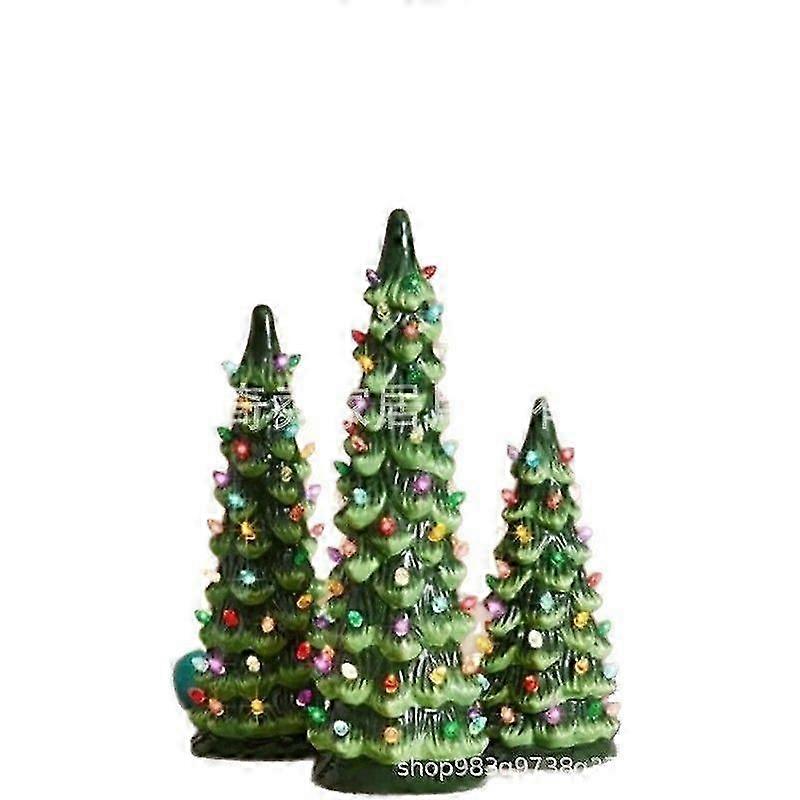 Light Up Christmas Tree,Holiday Decor Small Resin Christmas Tree With Lights | Table Centerpiece Decoration Lamp for Holiday Gatherings Party Tabletop