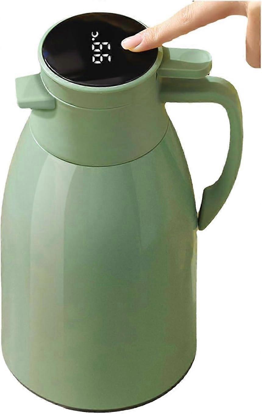 Multiuse Insulated Teapot,1300ML Digital Display Kettle with Handle (Color:Giallo)