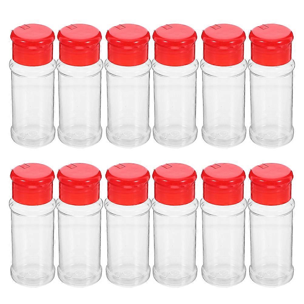 Multi Functional 12Pcs Clear Spice Containers Salt Pepper Shakers for Kitchen Moisture Protection and Efficient Organization