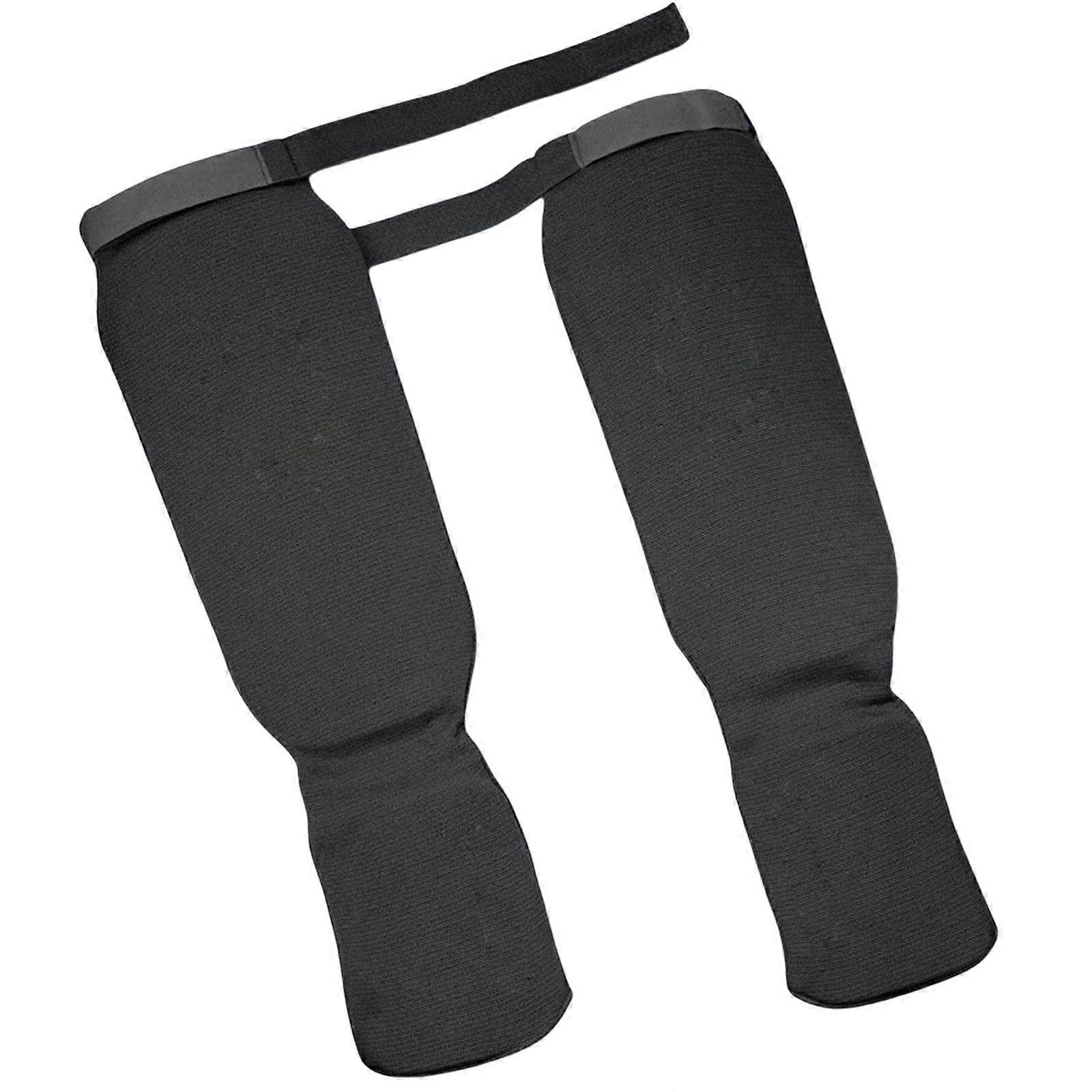 1 Pair Shin Instep Guards MMA Supplies Training Protection Elastic Protector Black and S