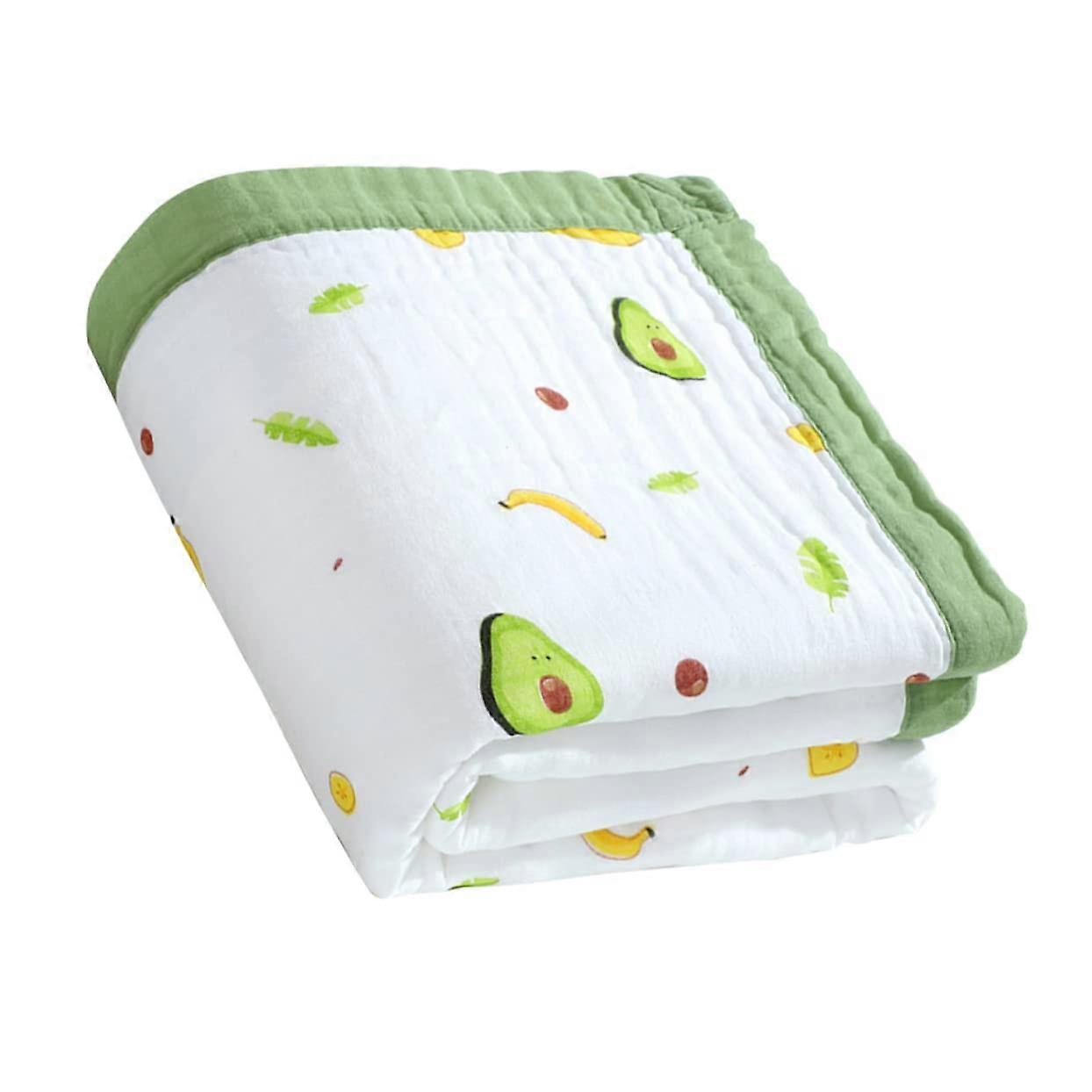 Cotton Baby Bath Towel Soft Absorbent Muslin For Newborns And Toddlers Beach And Bath Lightweight Avocado Print