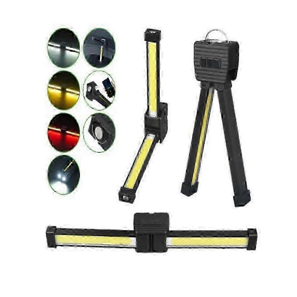 Gym Lamp for Posing, 7th Gear Dimming, Portable Magnet LED Flashlight with Hook, Rechargeable Foldable COB Work Light