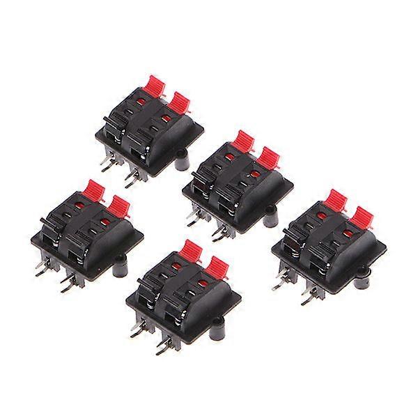 5pcs Double Row 4-Position Wire Clamp Push Type Speaker Terminal Panel Connector