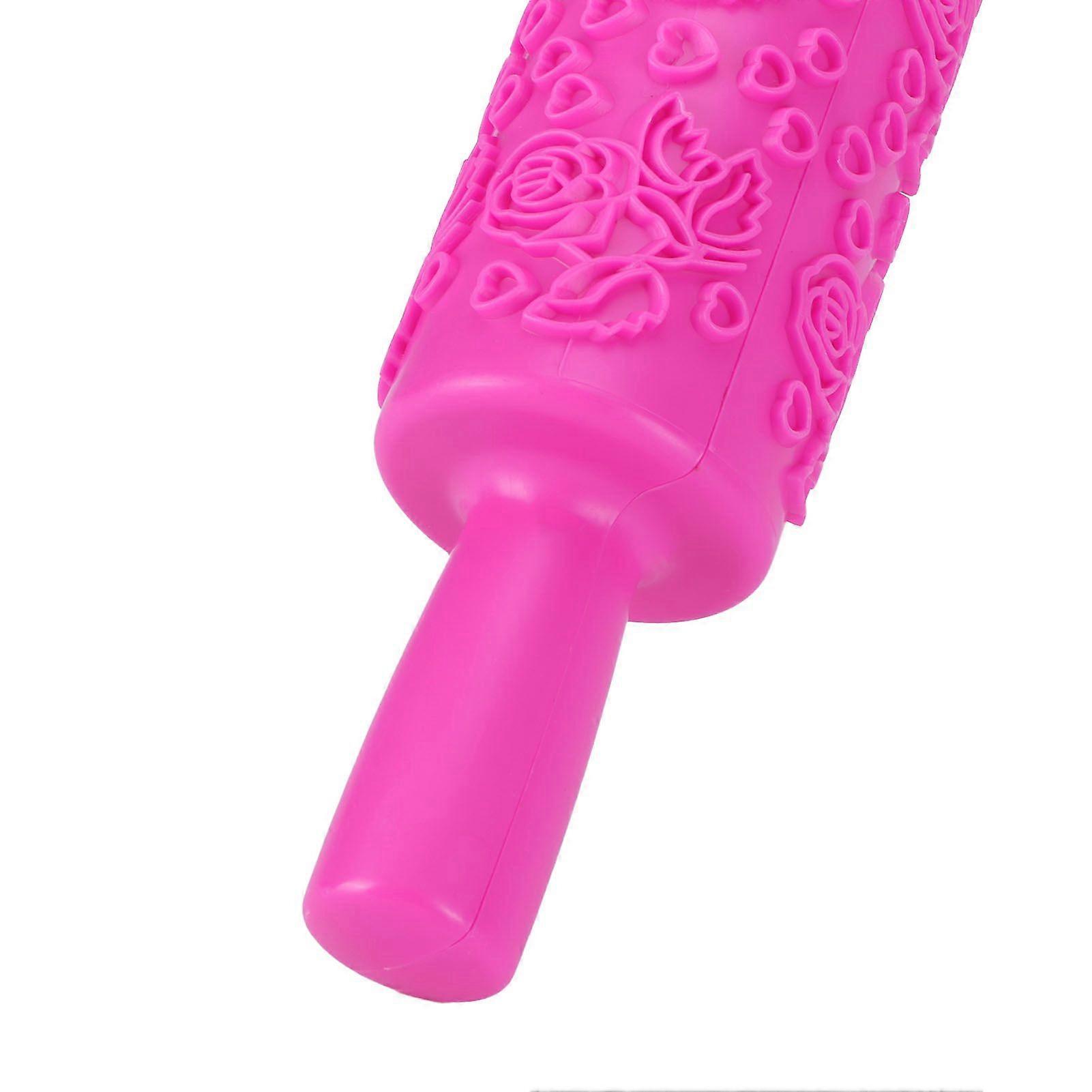 Fondant Rolling Pin Plastic Embossed Roller for Cookies Biscuits Pastry Cake DecorationRose